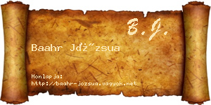 Baahr Józsua névjegykártya